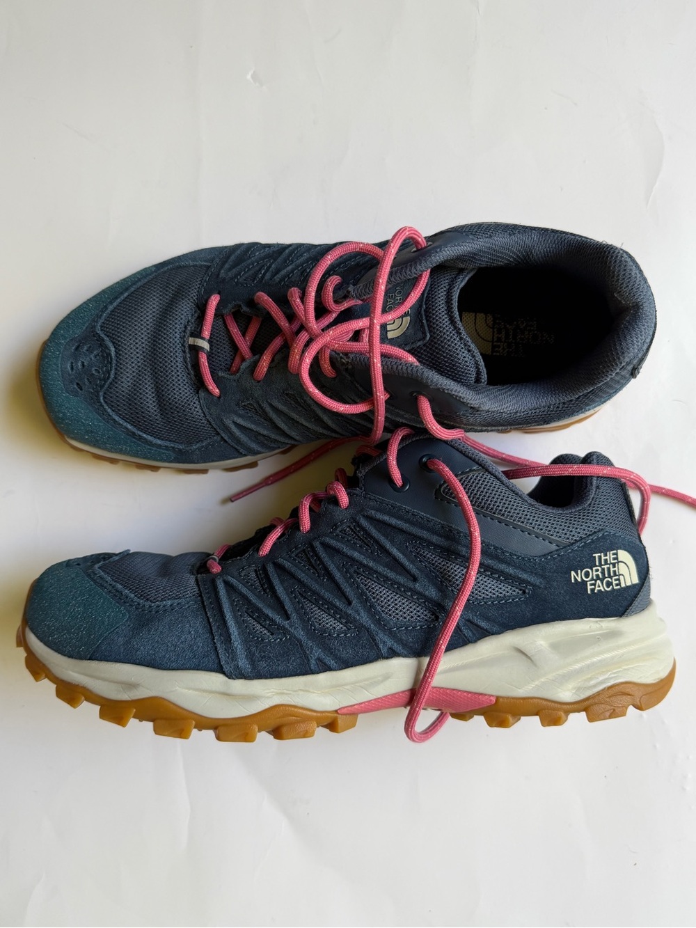 The North Face Women's Navy Trail Runners with Pink Laces